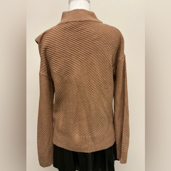 DKNY Camel Cowl Neck Sweater with Shoulder Bow - Picture 5 of 9